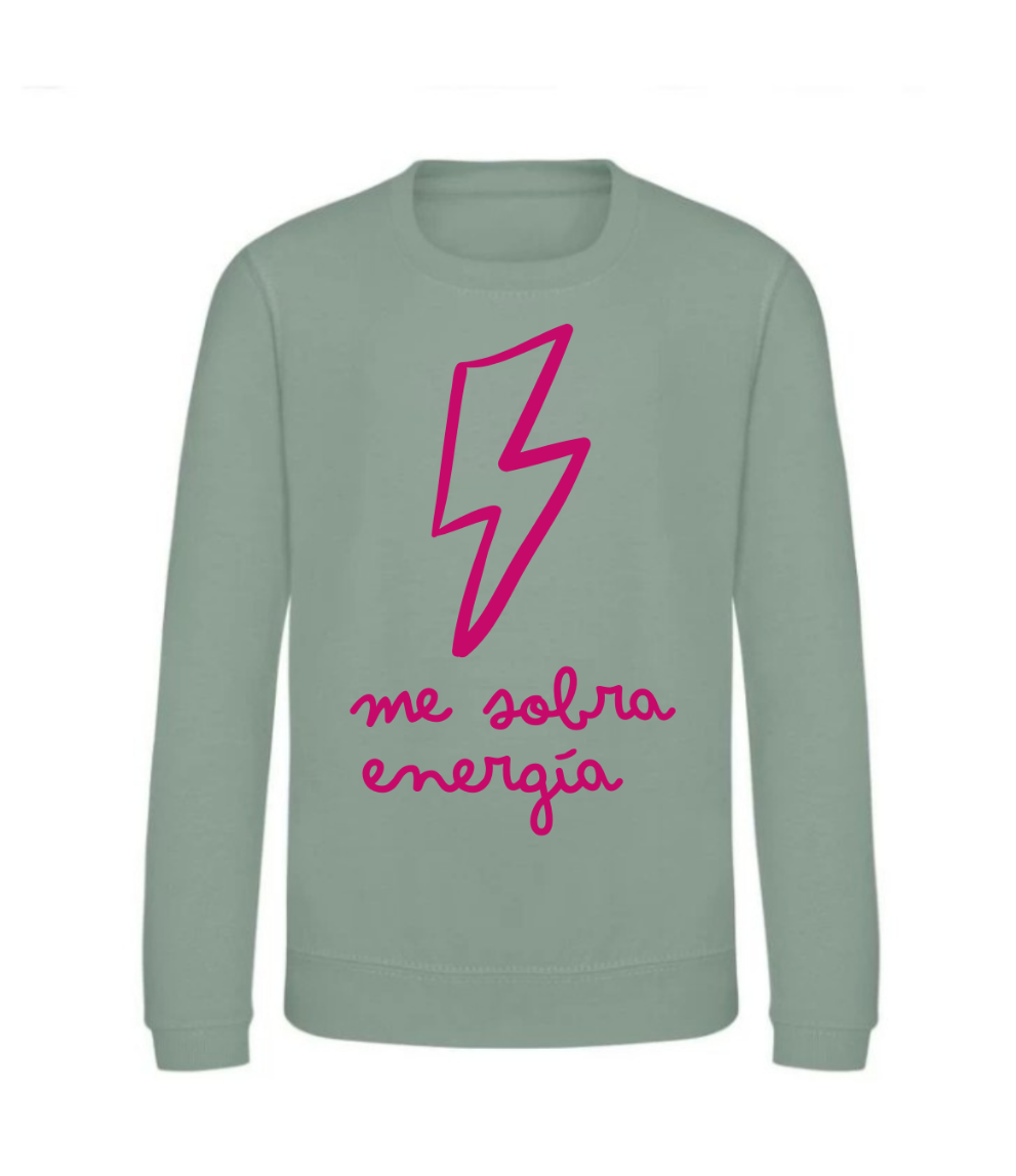 Sudadera infantil verde empolvado