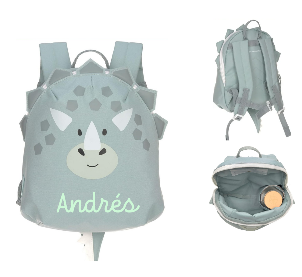 Mochila infantil Lässig personalizada - RINO AZUL