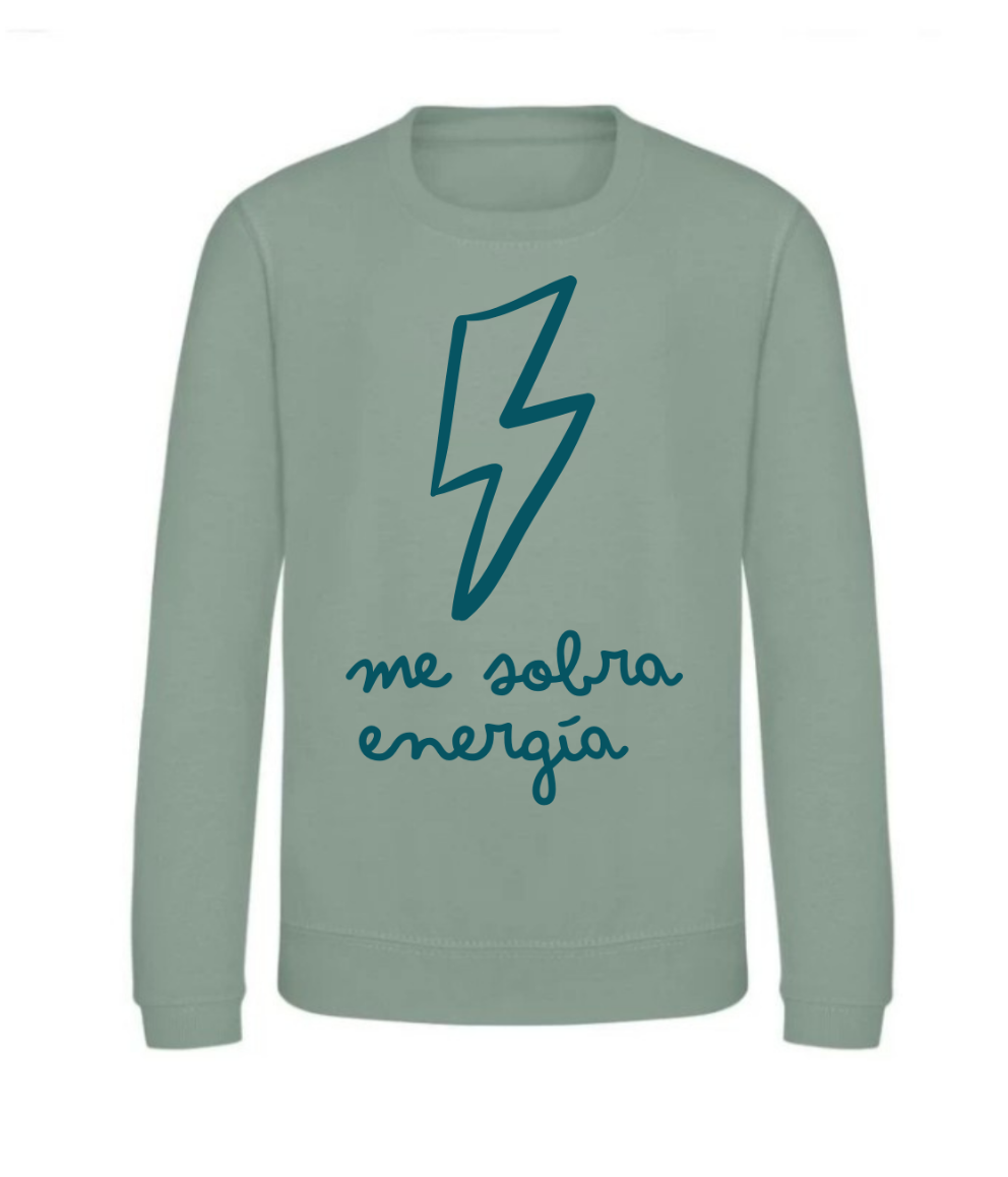 Sudadera infantil verde empolvado