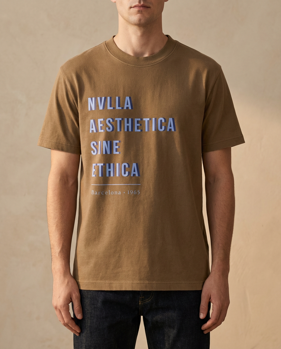CAMISETA NVLLA AESTHETICA MARRÓN COCO & AZUL