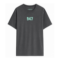 Camiseta de adulto estilo streetwear en Burgos (Castilla y León) color gris antracita con diseño urbano 947 en verde menta de Zander.