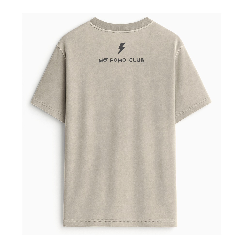 Vista trasera de la camiseta básica unisex de algodón orgánico color arena de la marca Zander.