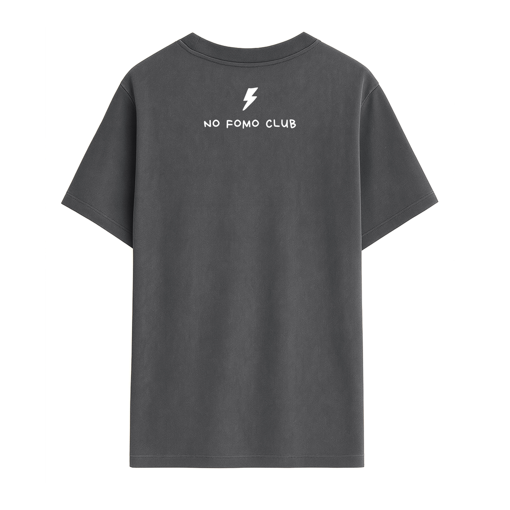 Vista trasera de la camiseta básica unisex de algodón orgánico color gris antracita de la marca Zander.